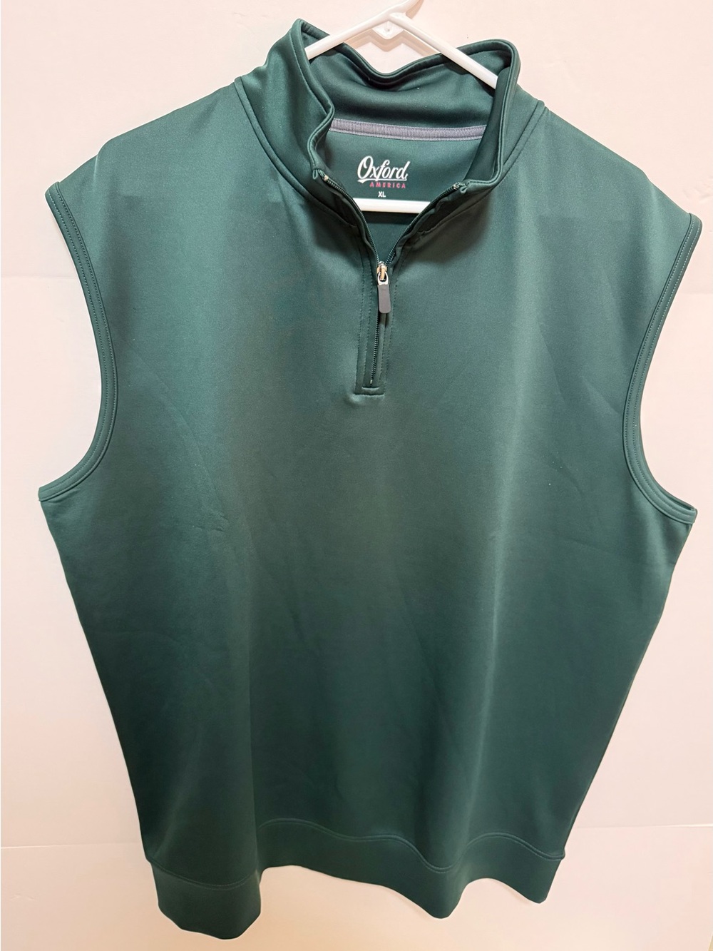 Oxford Performance Sleeveless Half-Zip Vest - Forest Green